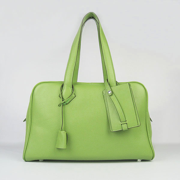 Best Replica Hermes Victoria Cowskin Leather Bags Green 2010 H2802